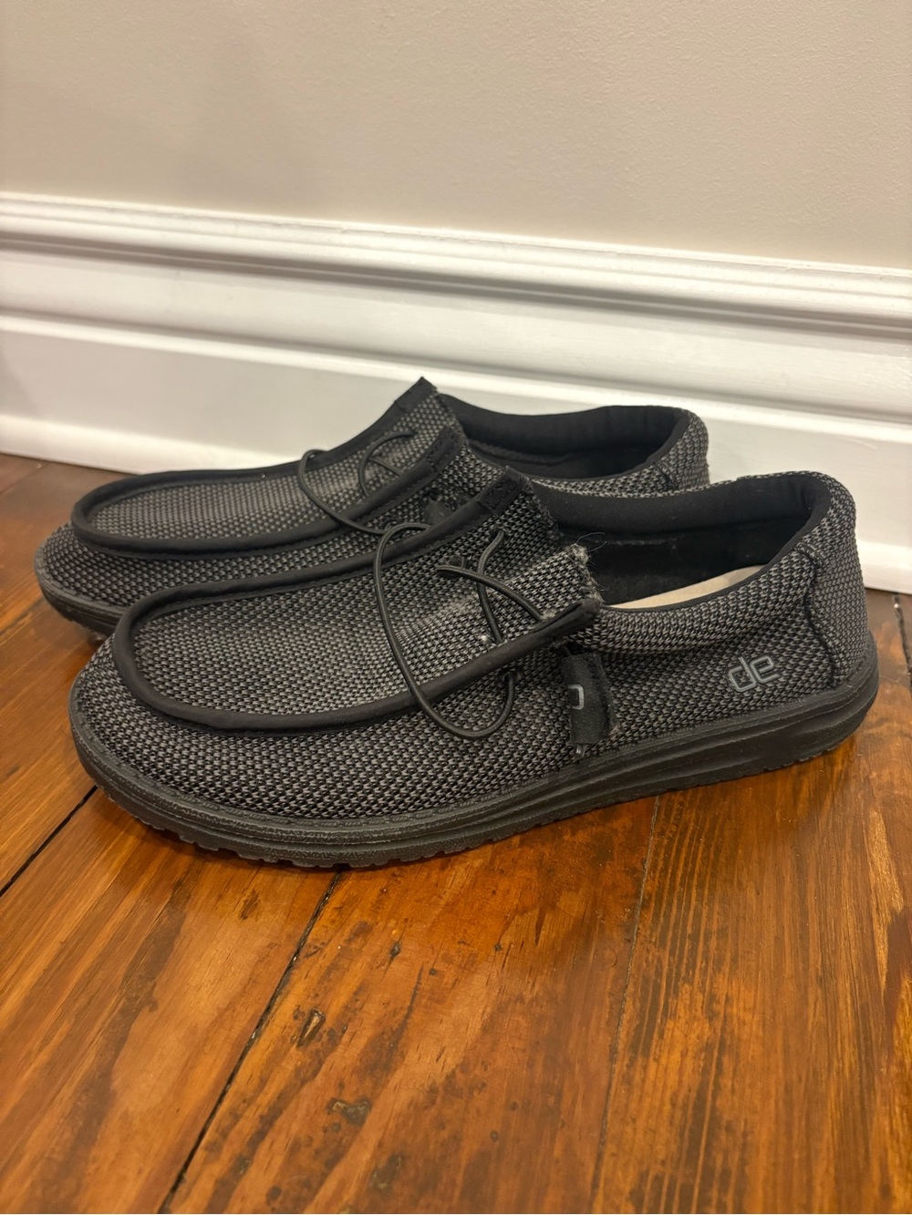 SO Black Knit Slip-On Loafers for Men